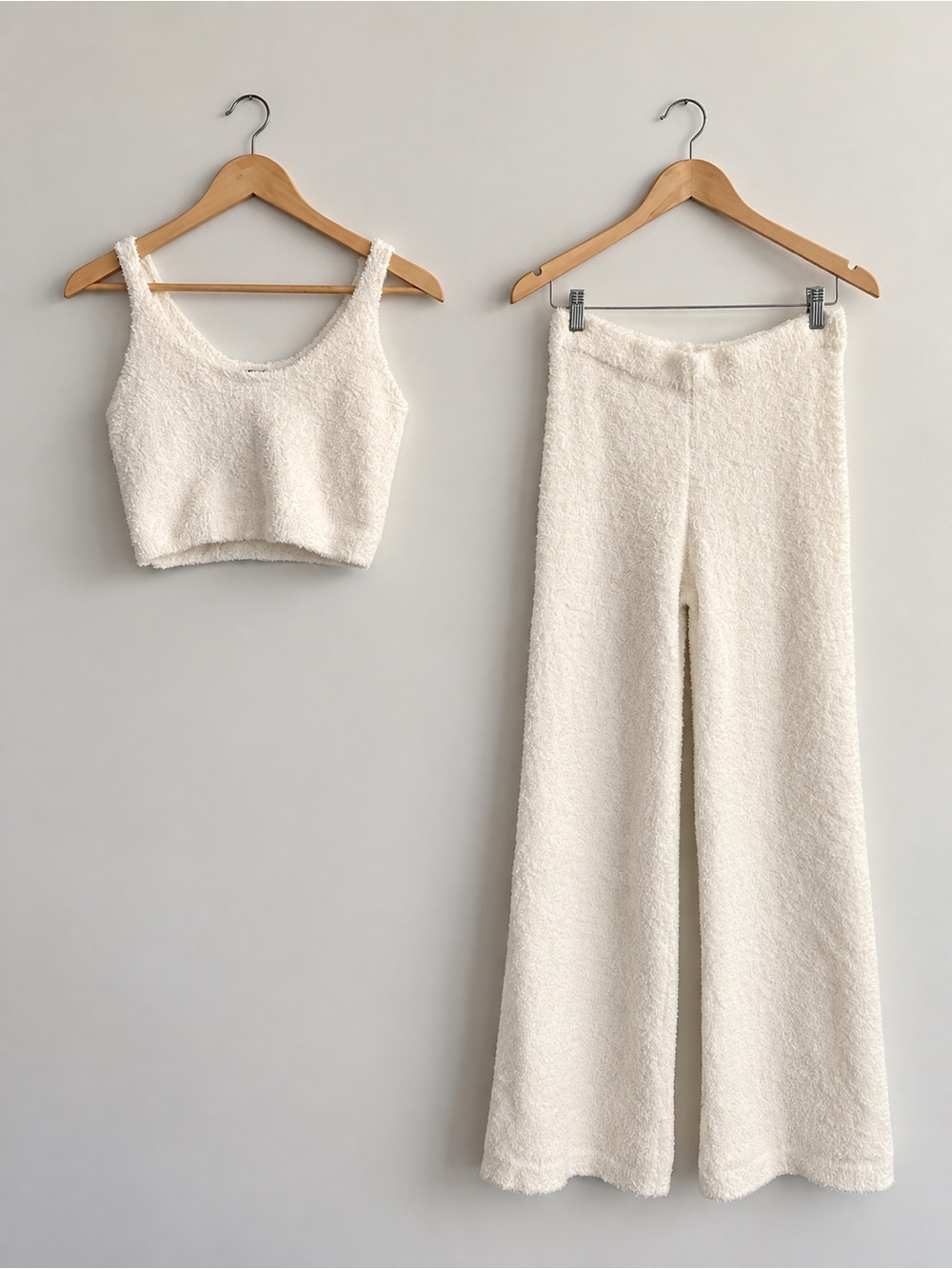 Boohoo Cream Fluffy 3-Piece Lounge Set | Large